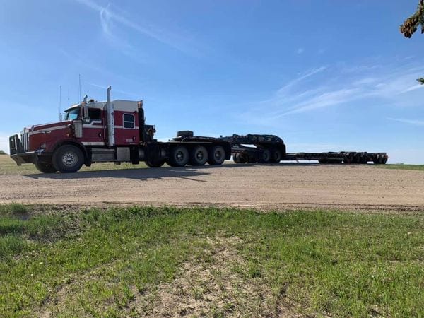 truck with large trailer